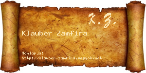 Klauber Zamfira névjegykártya